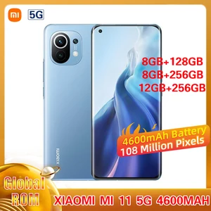 original xiaomi mi 11 global rom 5g smartphone snapdragon 888 cpu 108mp camera 55w fast charge 120hz refresh display 4600mah nfc free global shipping