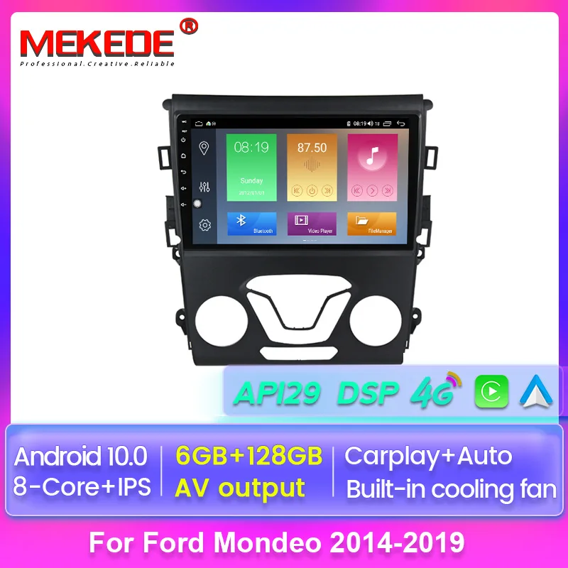 

Автомагнитола на Android 10, 6 + 128G, 4G, Lte, мультимедийный плеер для Ford Mondeo 2014-2019, аксессуары, навигация, GPS, рулевое колесо для Carplay