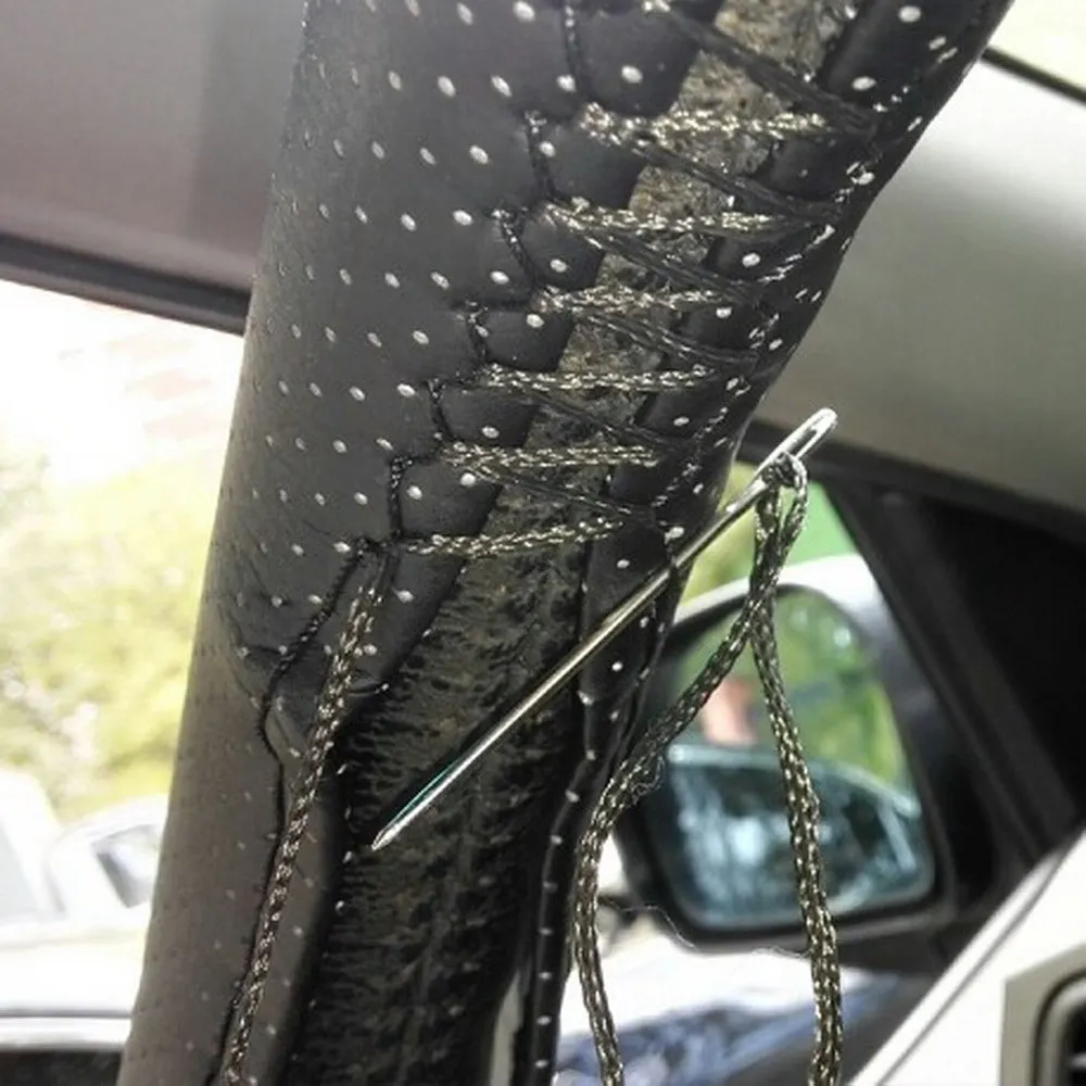 

Steering-wheel Car Car Styling DIY Steering Wheel Covers Interior Accessories Extremely Soft Leather Braid On Needle Thread 38cm