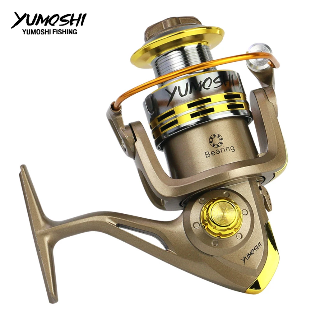 

yumoshi wheels fish spinning fishing reel 5.5:1 12BB 1000-7000 series reel Spinning wheel pesca Sea Rock lure fishing reels GS