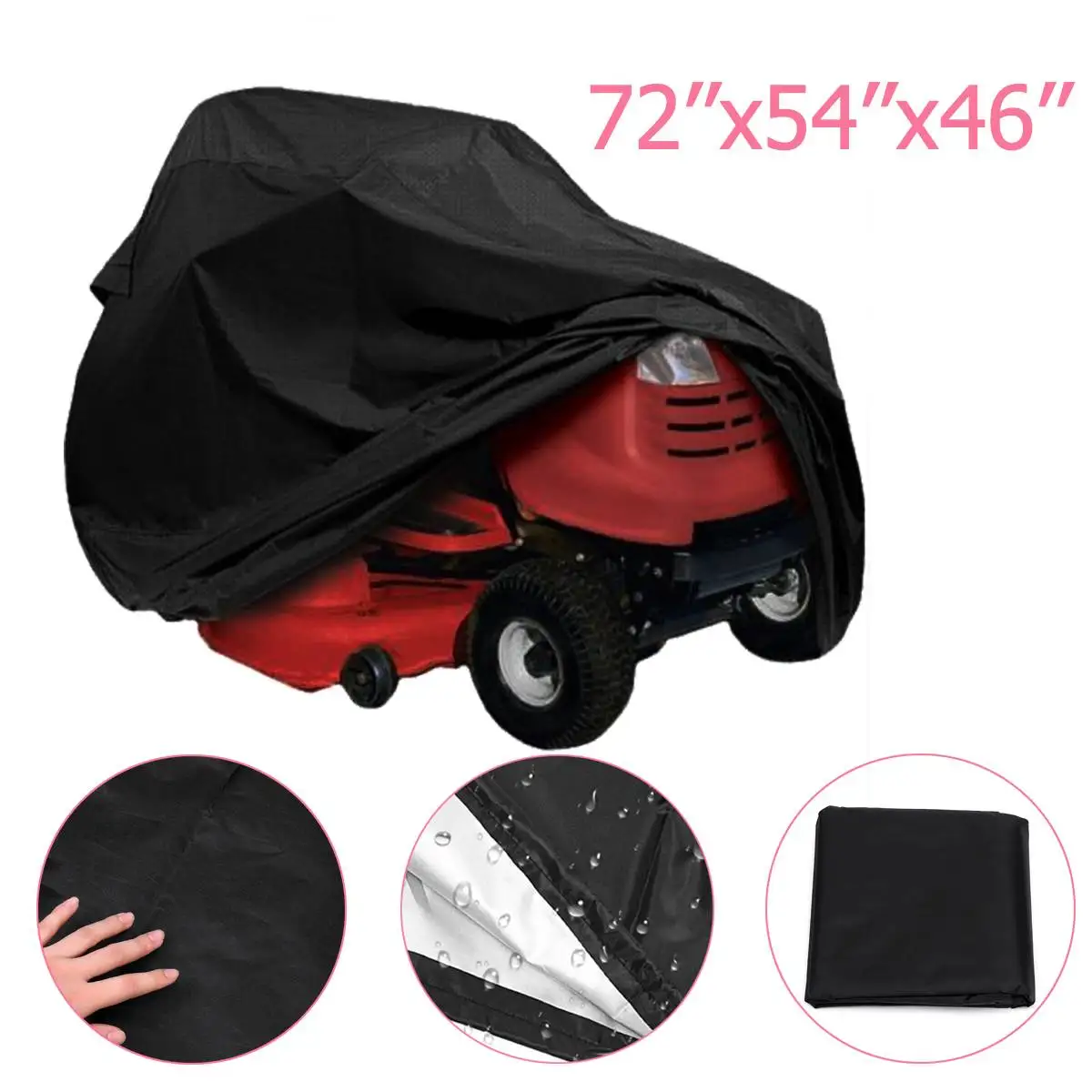 

72inch Polyester Ride On Lawnmower Tractor Cover For Outside Storage Protection Waterproof Sunscreen Tractor Lawn Mower Cover