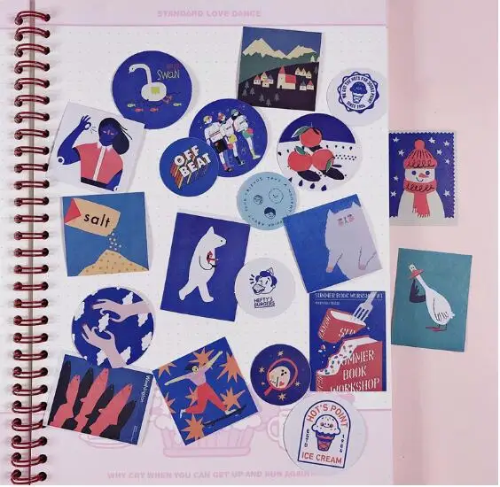 60 шт. винтажные милые забавные маленькие наклейки для скрапбукинга DIY альбом