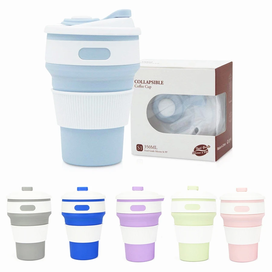 

Silicone Folding Telescopic Coffee Cup High Quality 350ML Outdoor Travel Portable Coffee Water Bottle Cups BPA FREE