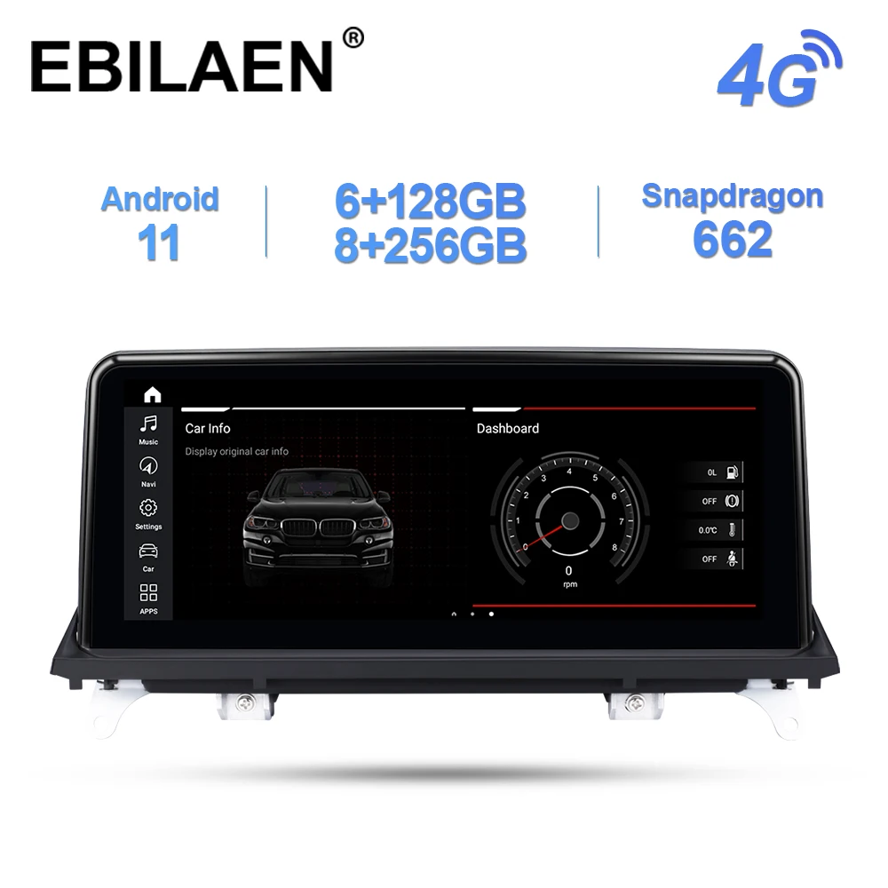 EBILAEN Car Multimedia Player Android 11.0 for BMW X5 E70/X6 E71 (2007-2013) CCC/CIC System Headunit PC Navigation Car Radio 4G
