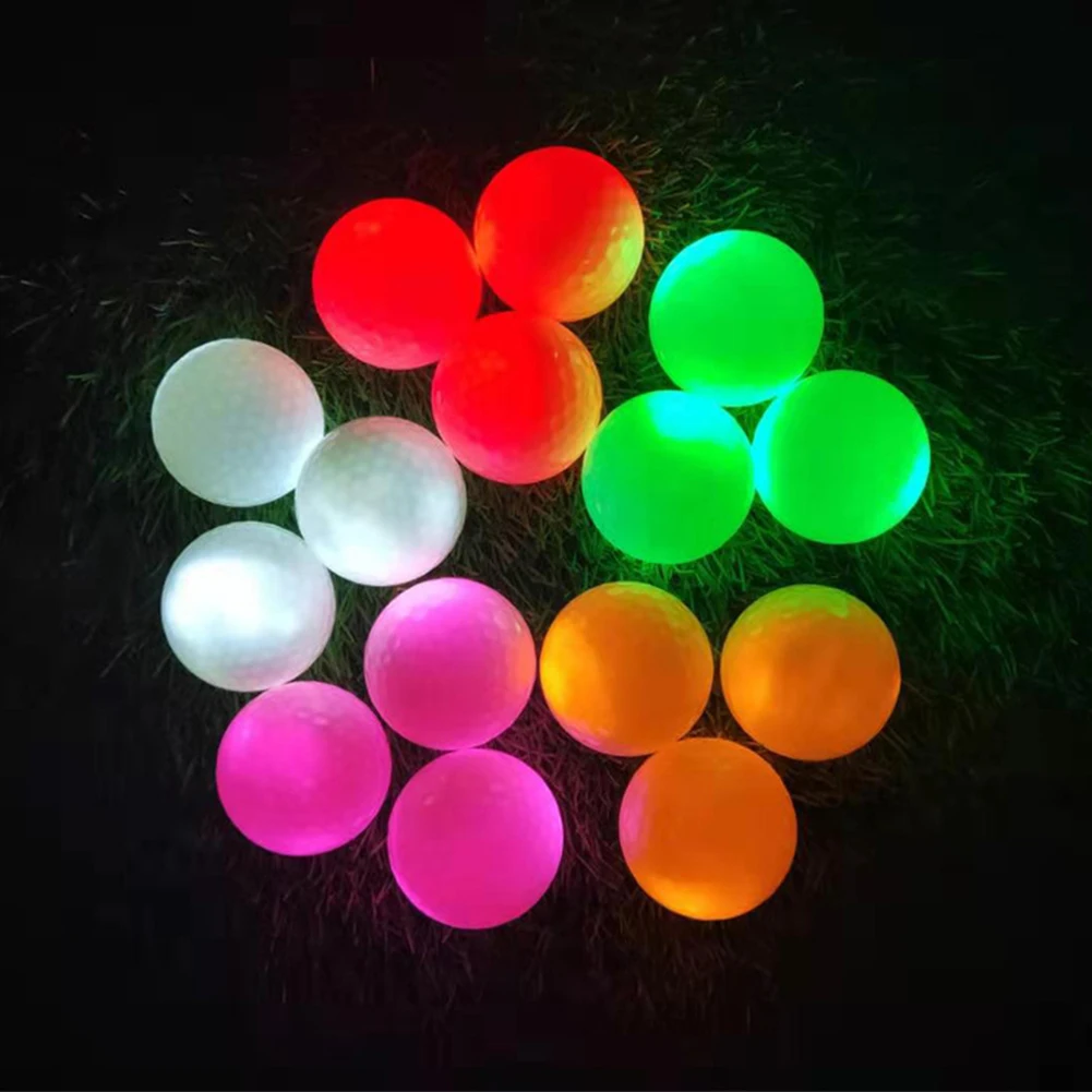 

6pcs/pack Practicing Night Led Golf Balls Ramdon Color Long Lasting Light Activated Luminous Glowing Game Flashing Bright Sports