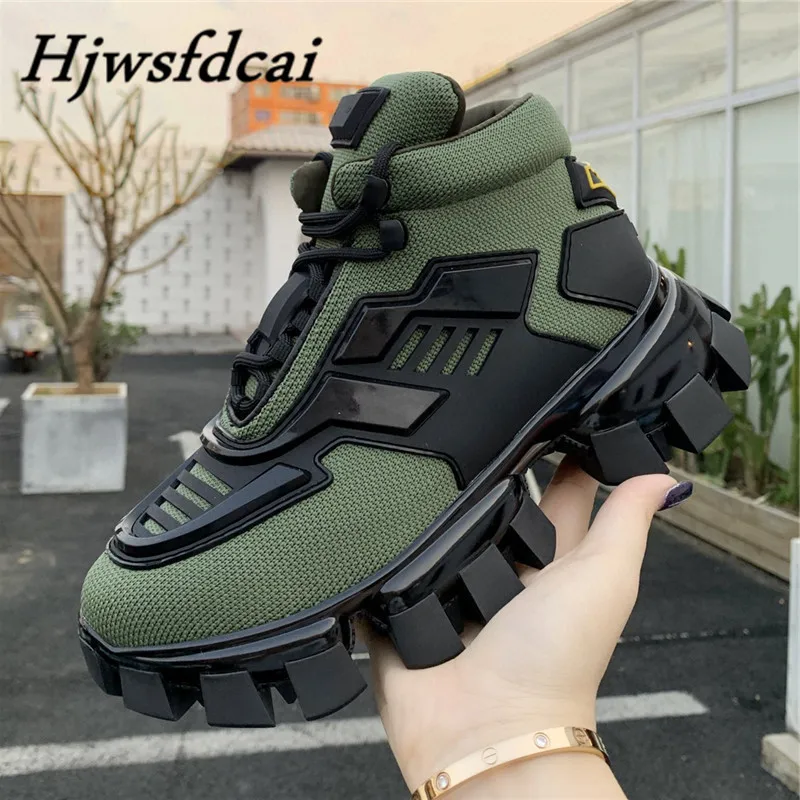 

Hjwsfdcai Genuine Leather Women Sneakers Round-Toe Casual Trainers Women's Vulcanize Shoes Platform Daddy Shoes Men Sneakers