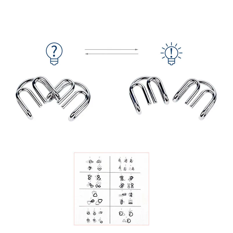 8 шт./компл. головоломка с металлической проволокой IQ Mind Brain Teaser игра для взрослых