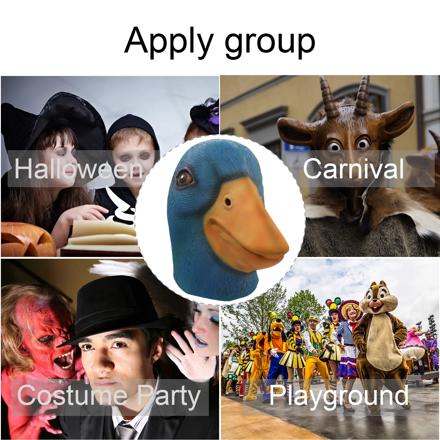 

Waylike Latex Mask Duck Head Mask Halloween Novelty Deluxe Animal Mask