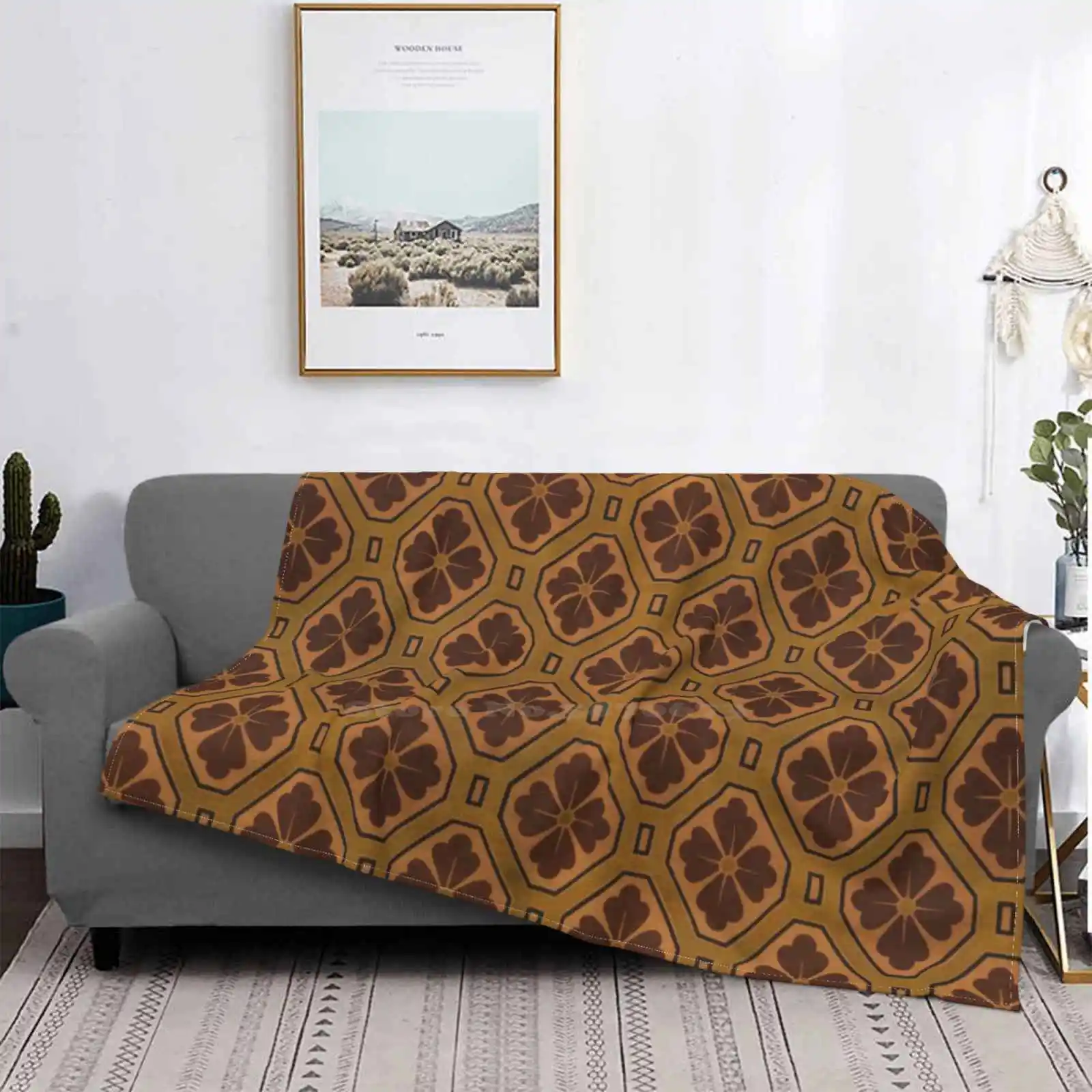 

Vintage Japanese Pattern Trend Style Funny Fashion Soft Throw Blanket Vintage Japanese Pattern Ornamental Classical Nature