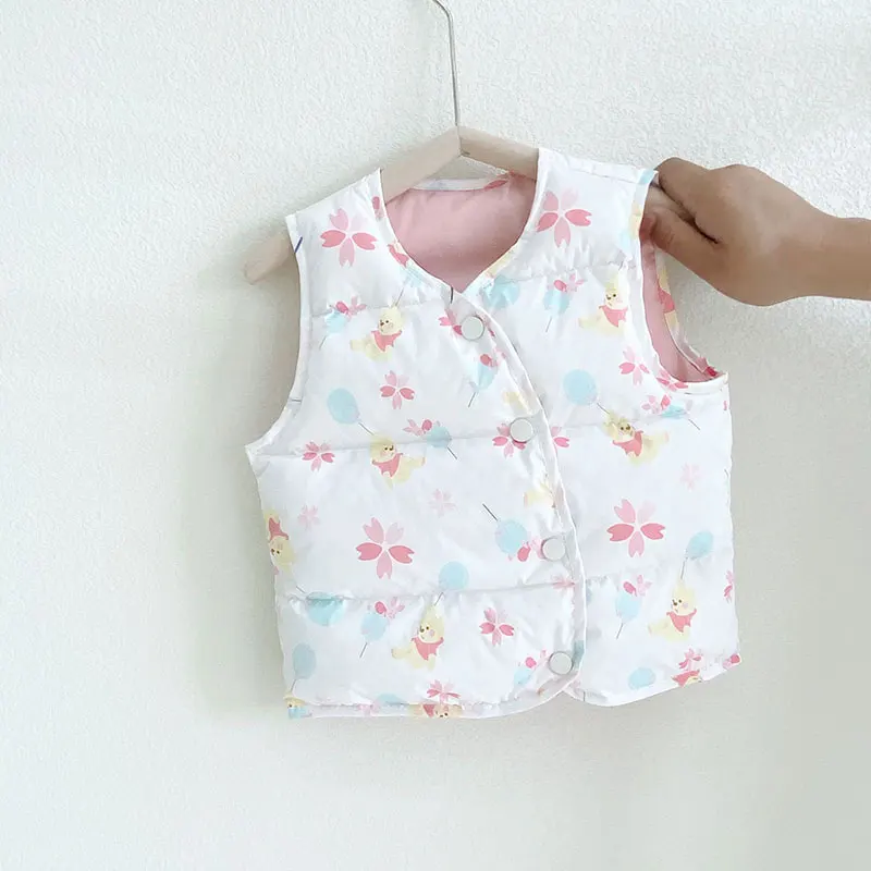 

Cartoon Kids Clothes Boys Vest Fahsion Toddler Girl Winter Clothes Sleeveless Children Vest Chidlren Clothing 2-6 Years
