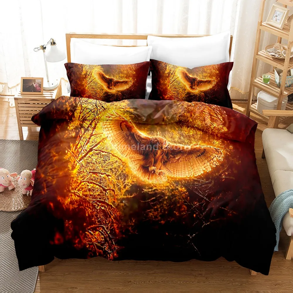 Комплект постельного белья с изображением животных совы детское фантастическое