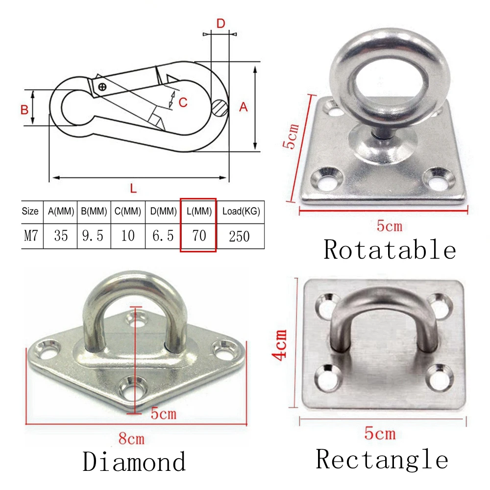 Подвесная вешалка для качели из нержавеющей стали карабин застежка гамака