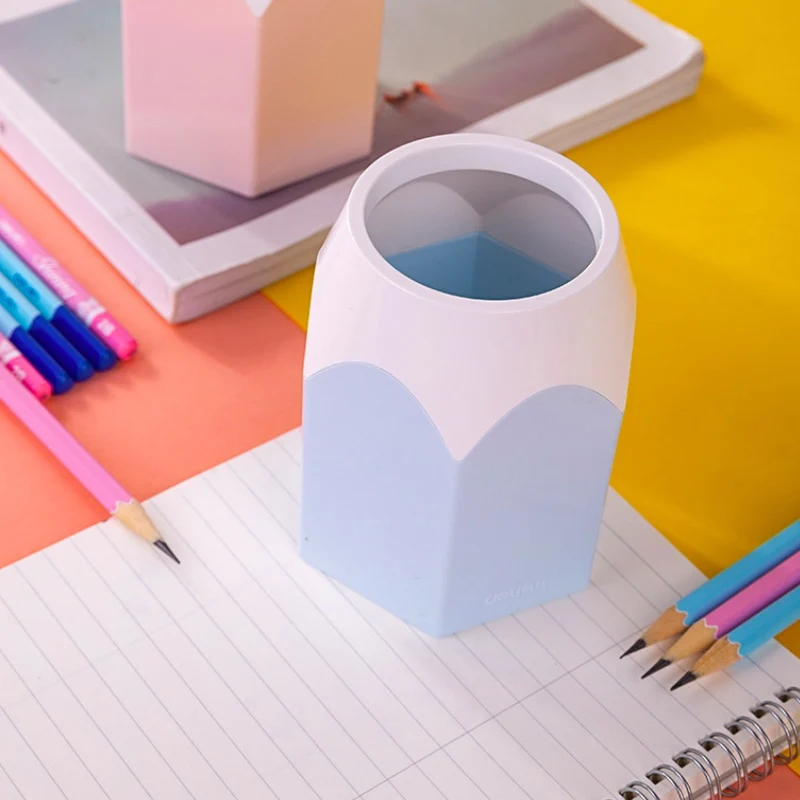 Милый пластиковый настольный органайзер офисный держатель для карандашей и
