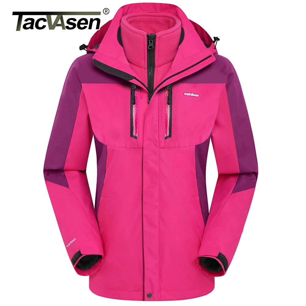 

TACVASEN 3-IN-1 Snow Ski Jacket Women's Winter Coats Water Resistant Windproof Thermal Warm Hike Fleece Jacket Parka Windbreaker