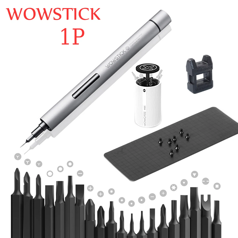 Wowstick Электрическая Отвертка прецизионная мини ручная Беспроводная электрическая отвертка и портативный ящик для хранения набор инструментов