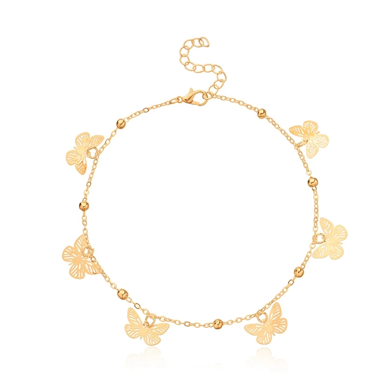 

Bohemian Butterfly Charm Anklet Alloy Pendant Barefoot Chains Accessories