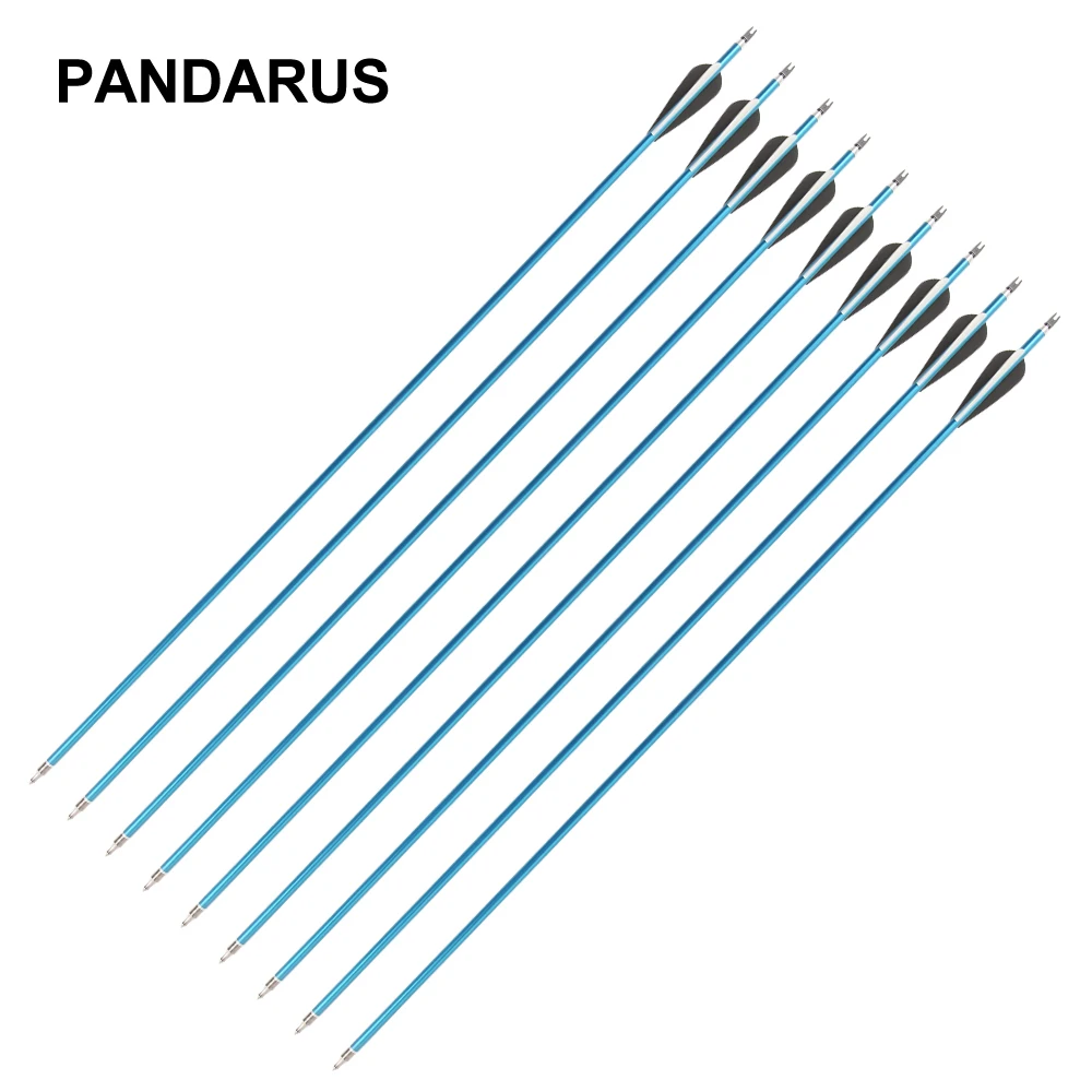 PANDARUS 6/12/24 шт./партия 30 дюймов позвоночника 500 алюминиевая стрела с синий черный