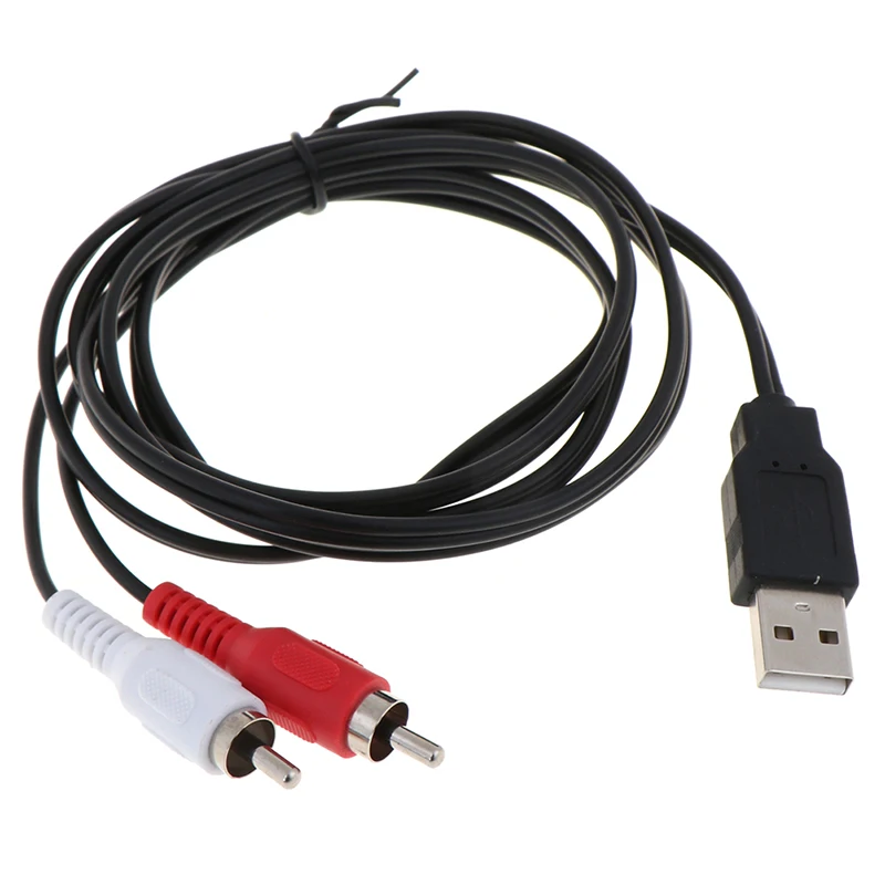 Композитный кабель-переходник с двумя RCA штекером на USB а для аудио и видео