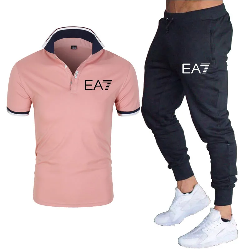 

2021 new T-shirt 2-piece sportswear printing men's short sleeve + pants breathable sports casual men's clothing
