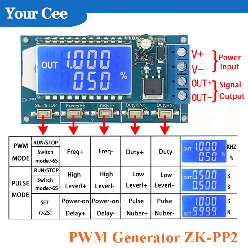 Высокомощный генератор PWM модуль Импульсный режим затемнения Скорость