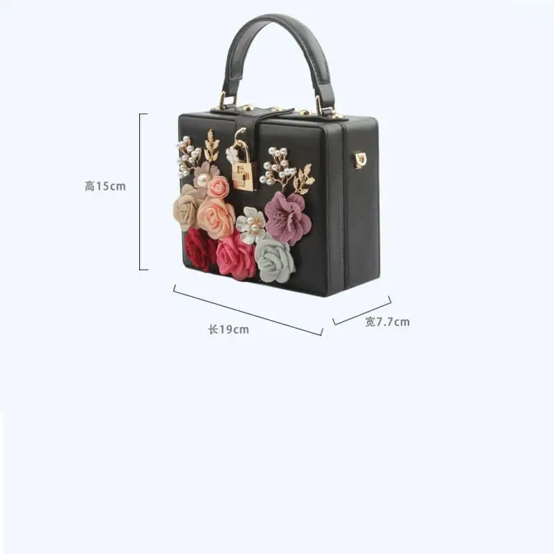 Женская сумка через плечо с цветочным принтом и бусинами | Багаж сумки