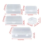 Квадратная прозрачная Пластик коробка для хранения ювелирных изделий, Коробки бусины ремесел чехол контейнеров