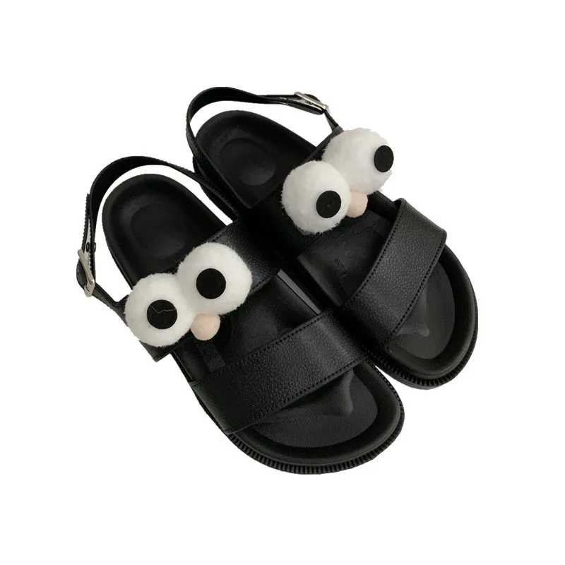 Милые плоские туфли в Корейском стиле Женские Вьетнамки с героями мультфильмов