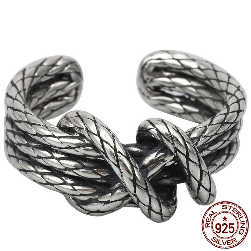 

100% S925 sterling silver ring personality fashion retro punk style compilation letters styling jewelry to send gifts for lovers