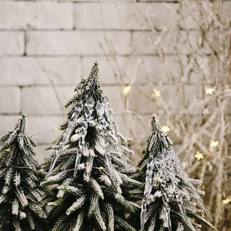6/8 дюймов DIY зимние вечерние украшения 5/12 штук прозрачные Висячие Icicles
