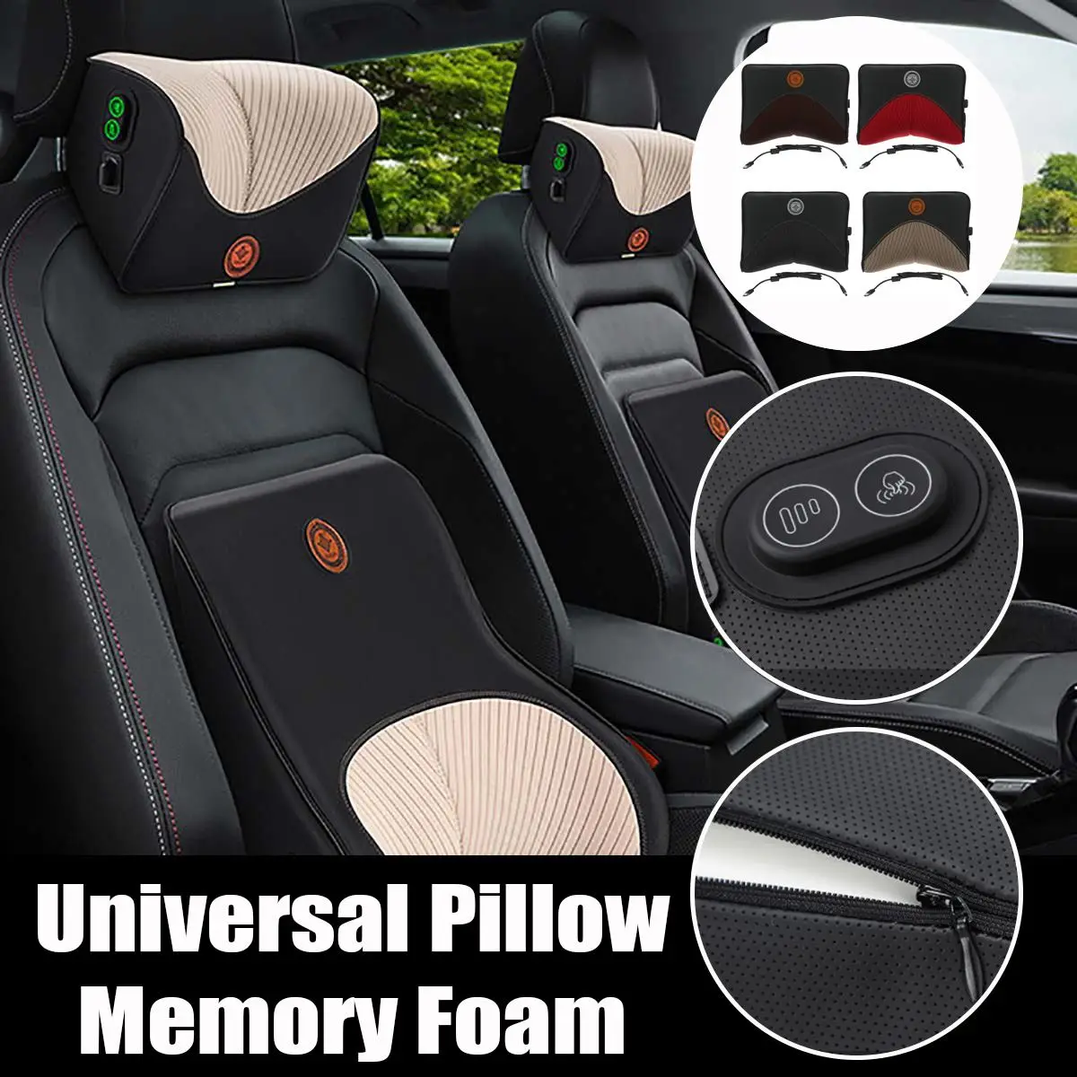 

Car Neck Headrest Pillow Cushion Seat Support Head Restraint Seat Pillow Headrest Neck Cushion Simulation Human Massage