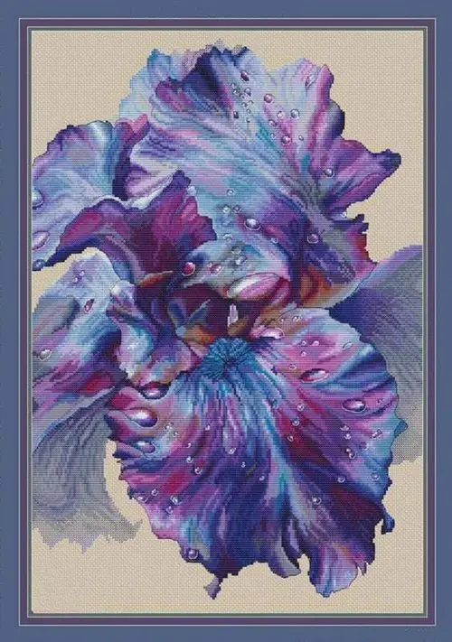 

ZZ птицы и персиковые цветы и птицы Счетный набор крестиков крест стежка RS хлопок с крестиком фиолетовая роса ирис