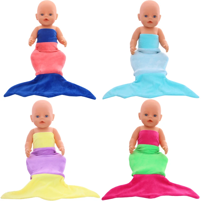 

Doll Clothes Mermaid Tail Cosplay, Stitching Color Design For 18 Inch American Doll & New Born Baby For 43 Cm,Our Generation