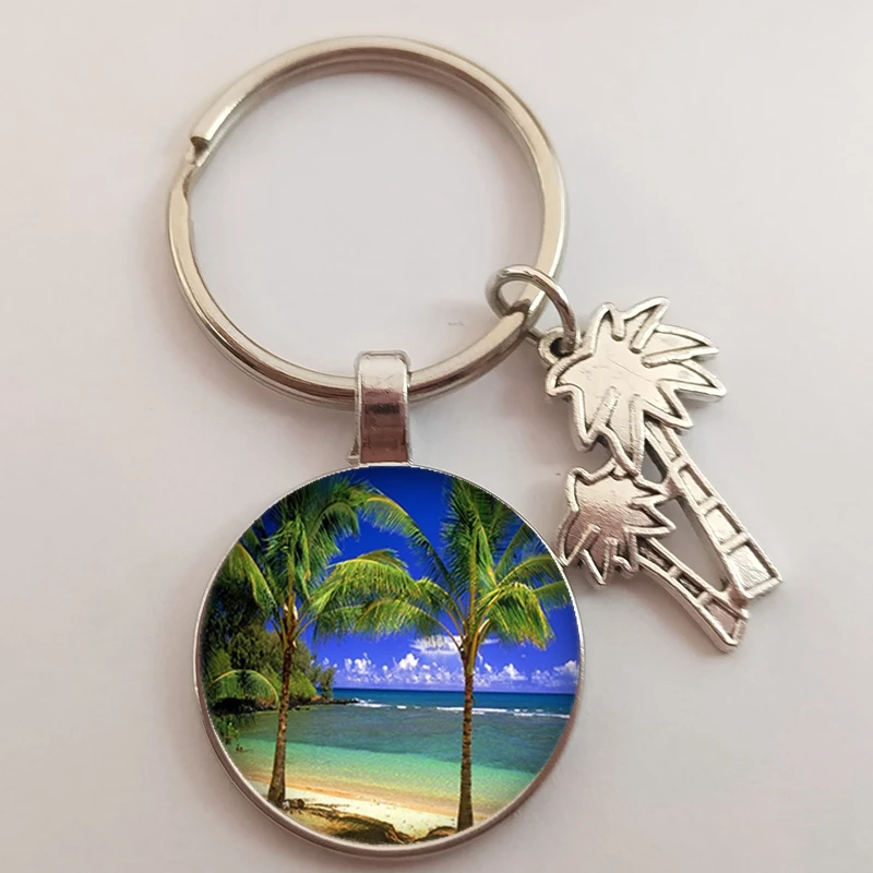 Брелок для ключей с красивым пляжем Мальдивские Острова пейзаж океан брелок пляж