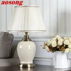 Современная роскошная Светодиодная настольная лампа AOSONG настольная лампа керамическая для спальни