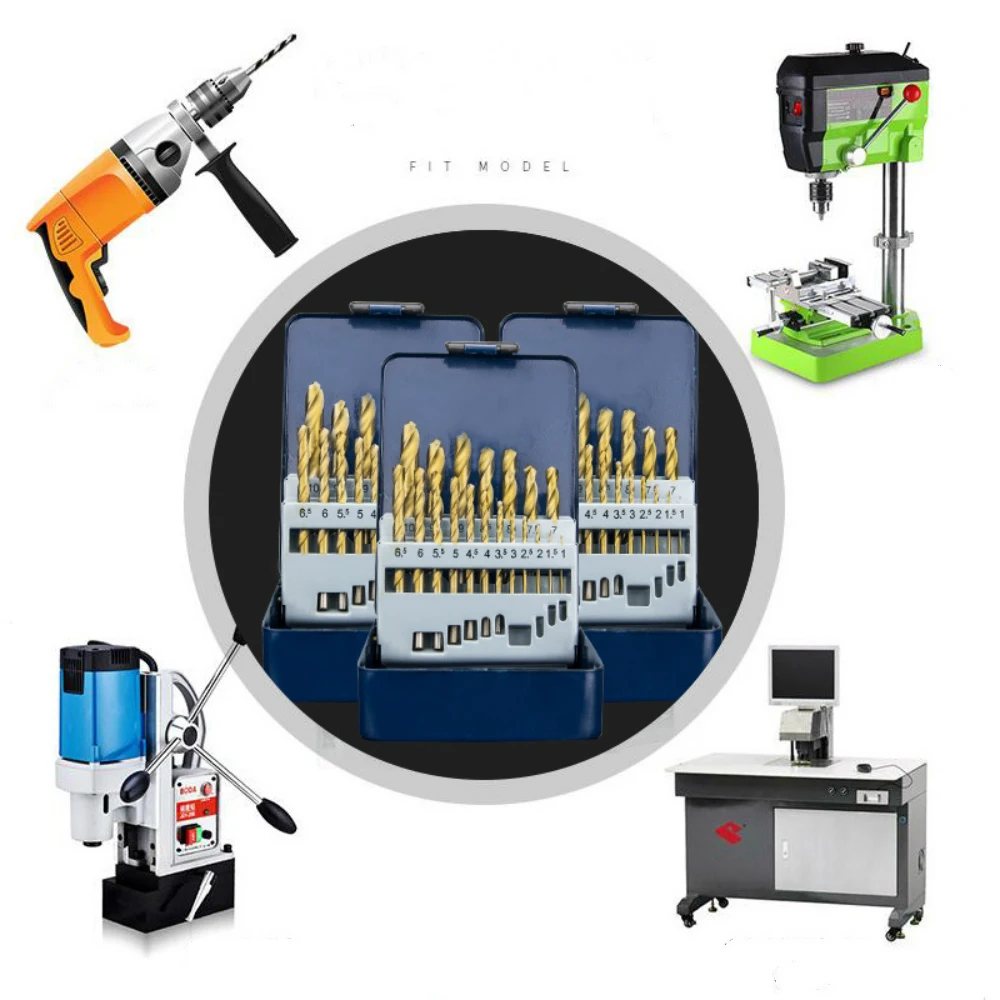 13 шт. набор сверл для левшей M2 HSS с покрытием из нитрида титана (1/16 1/4 дюйма)|Сверла|