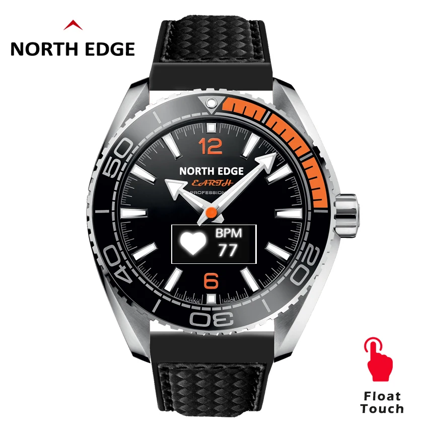 North Edge стальные Смарт-часы мужские спортивные часы пульсометр Bluetooth 50 м