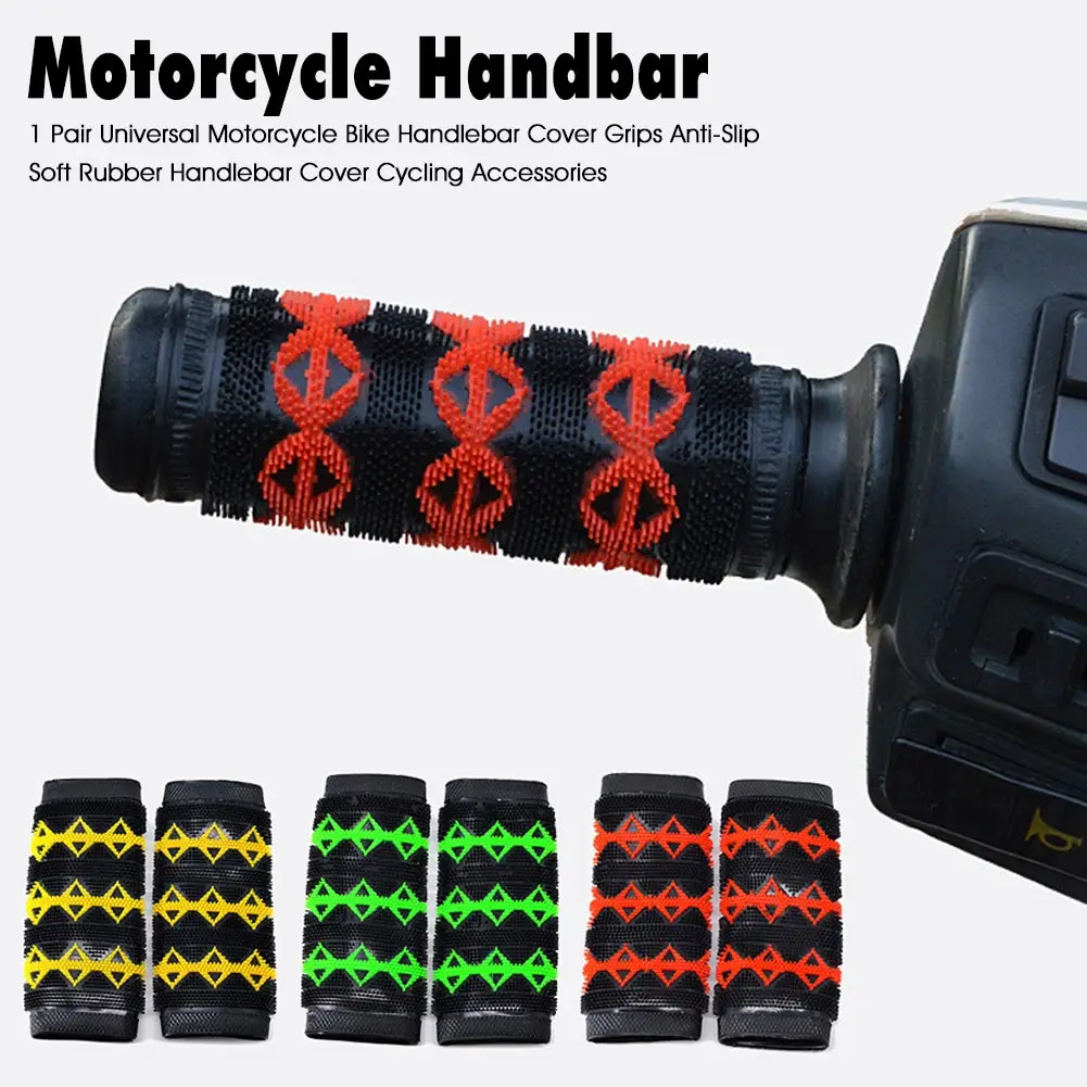

1 Pair Universal Motorcycle Bike Handlebar Cover Grips Anti-Slip Soft Rubber Handlebar Cover Cycling