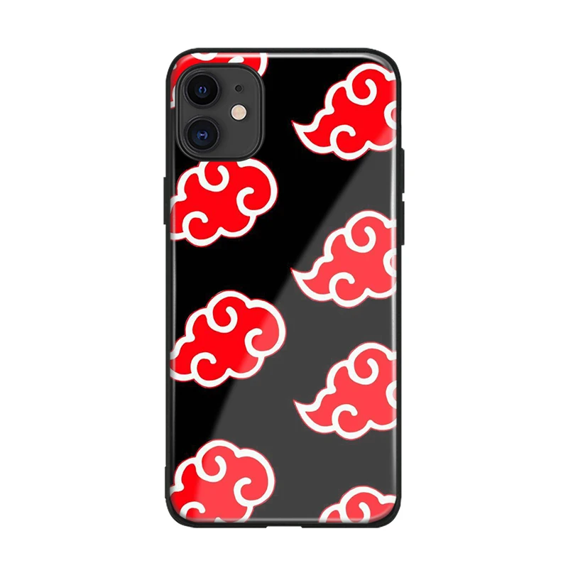 Мягкий силиконовый стеклянный чехол Akatsuki cloud Shippuden для iPhone 6 6s 7 8 Plus X XR XS 11 Pro max |