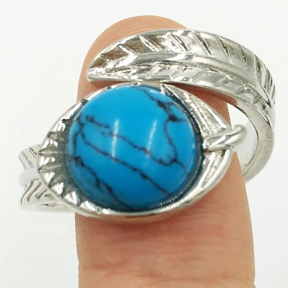 Тигровый глаз Howlite Кристалл Опал Золотой Камень Синий Песок Jaspe авантюрин кольцо