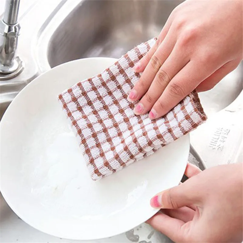 Новое клетчатое Хлопковое полотенце для посуды кухонные салфетки без ворса