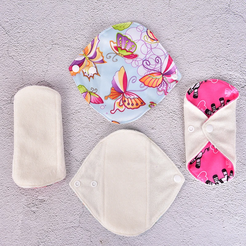 

18*18cm / 20*18cm Health Feminine Hygiene Bamboo Panty Liner Reusable Waterproof Menstrual Cloth Sanitary Pads