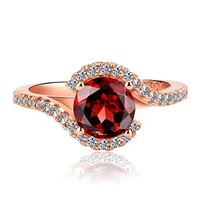 megin d rose gold plated round zircon color crystal luxury vintage boho rings for women wedding couple friends gift jewelry anel