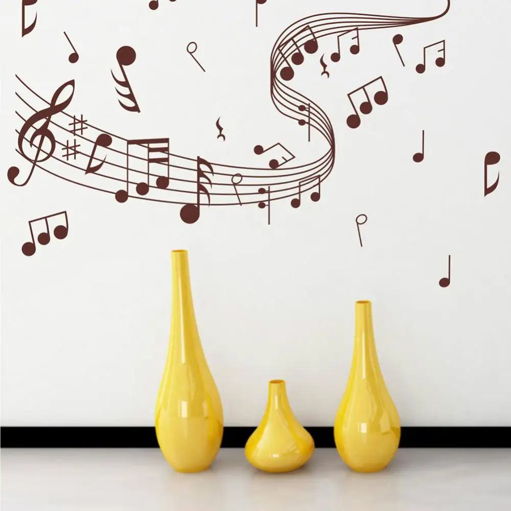 Съемные креативные музыкальных нот обозначения Группа настенные Стикеры винил