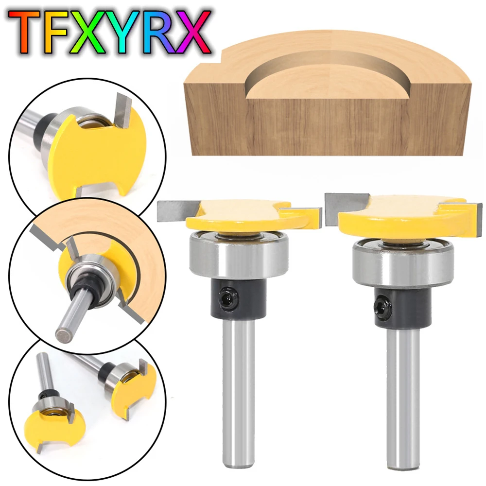 

1/2pcs 6mm 1/4 Inch Shank T-slot Router Bit Set Chisel Milling Cutter Woodwork Rabbeting Tools for Wood