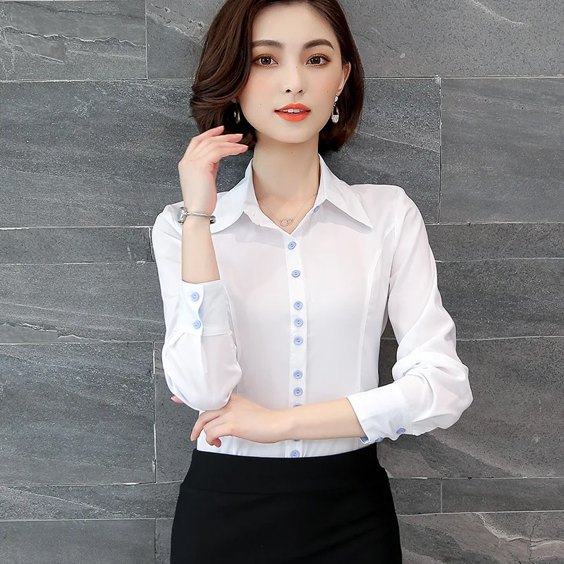 Женские рубашки Mujer De Moda 2019 Elelgant женские белые блузки рубашка плюс размер офисные