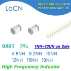 4000 шт. 0805 2012 5% SMD чип индуктор нГн 10 нГн 12 нГн 15 нГн 18 нГн Многослойные ферритовые индукторы высокая частота нГн значение J