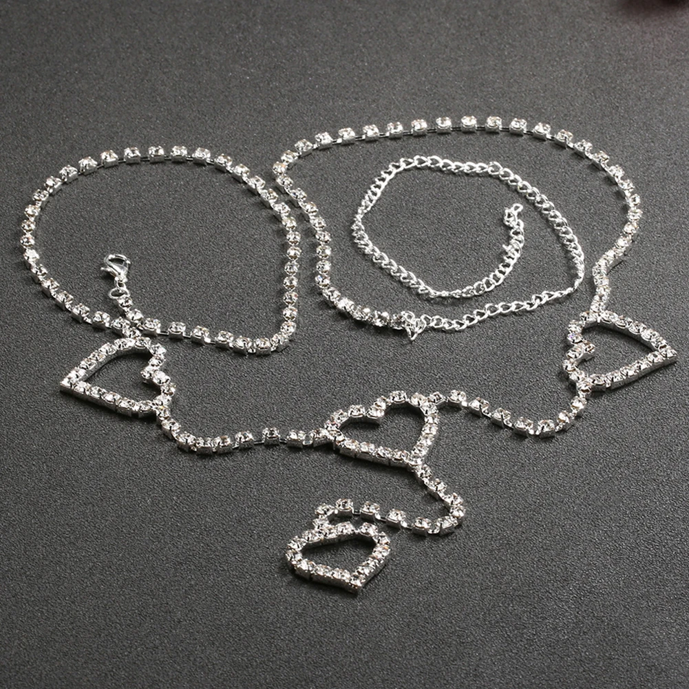 

Retro Shinning Waist Chain Women Dress Diamond Streetwear Metal Love Pendant Pants Belt Chain Clothing Accessories Jewelry