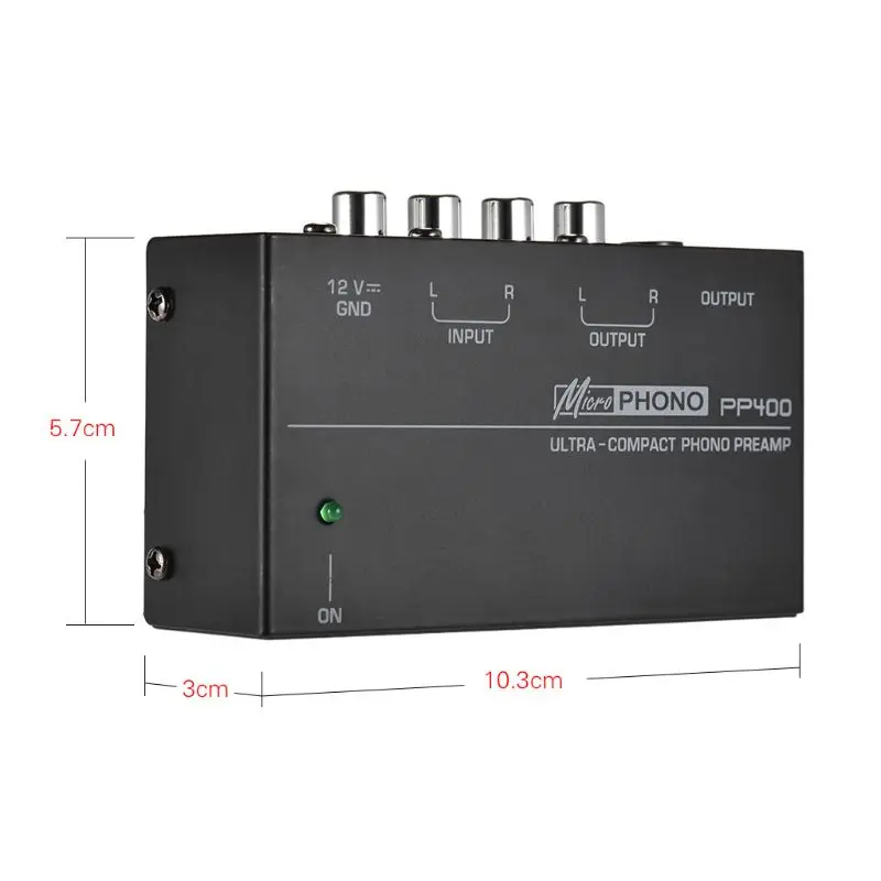 

EU/UK/US Plug Ultra-Compact Phono Preamp Preamplifier with RCA 1/4 Inches TRS Interfaces Preamplificador Phono Preamp