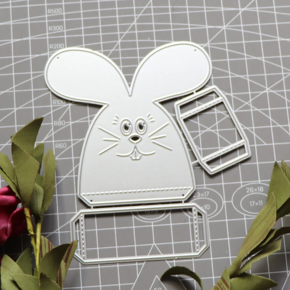 

Rabbit Gift Box Metal Cutting Dies Stencil Scrapbooking Photo Album Card Paper Embossing Craft DIY