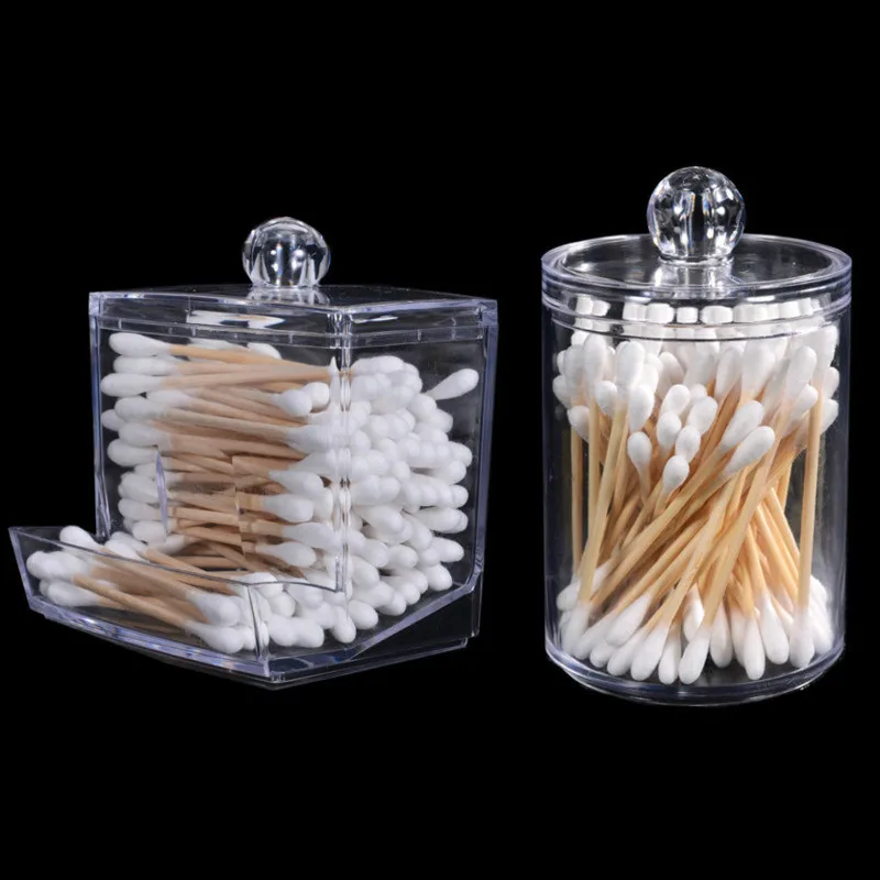Прозрачная коробка для хранения ватных палочек органайзер акриловая